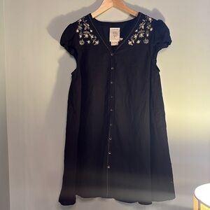 Anthropologie Meadow Rue Black Dress 4 Petite